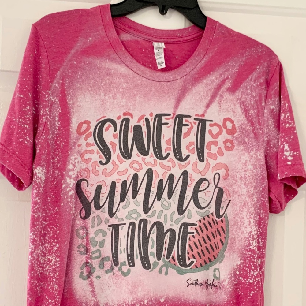 Womens Bleached Graphic T-shirt - Summer Shirts